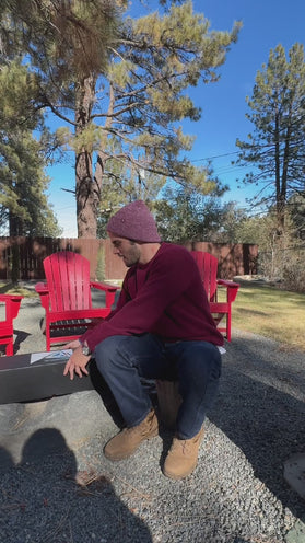 a man sitting on a bench